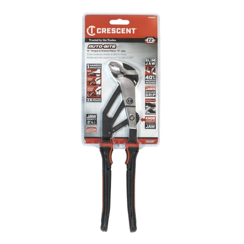 Crescent RTAB10CG Z2 Auto-Bite Series Tongue and Groove Plier, 10.9 in OAL, 2.2 in Jaw, Self-Locking Adjustment