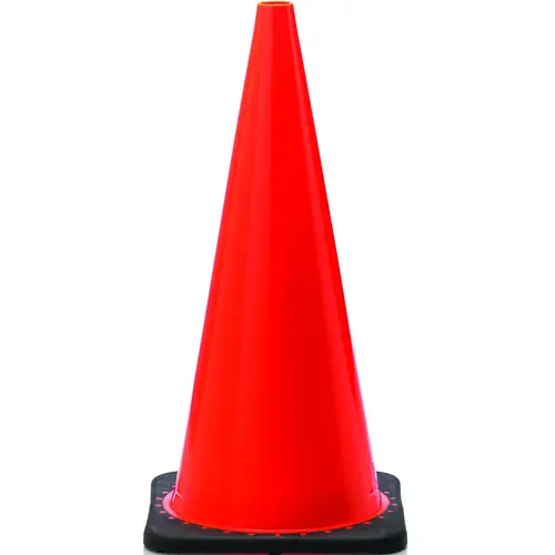 Revolution RS Traffic Safety Cone, 28 in H Cone, PVC Cone, Fluorescent Orange Cone