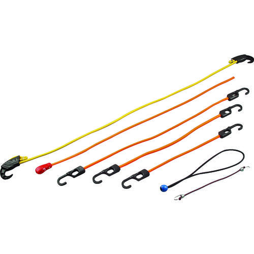 Stretch Cord Set, Polypropylene, Black/Orange, Hook End