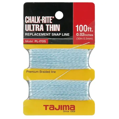 Tajima PLITOS Chalk-Rite 100 Ft. Braided Nylon Ultra Thin Chalk Line White