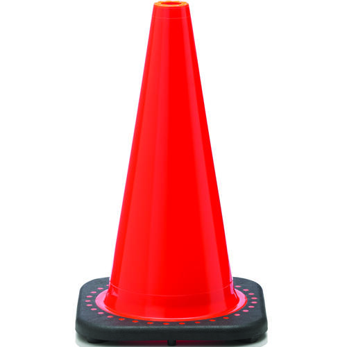 Revolution RS Traffic Safety Cone, 18 in H Cone, PVC Cone, Fluorescent Orange Cone