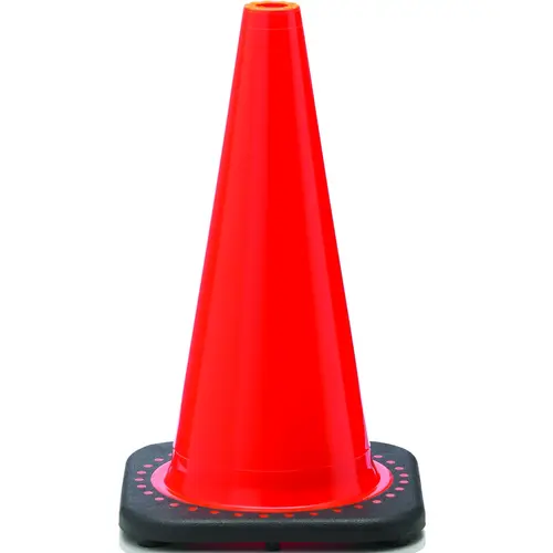 JBC RS45015C Revolution RS Traffic Safety Cone, 18 in H Cone, PVC Cone, Fluorescent Orange Cone