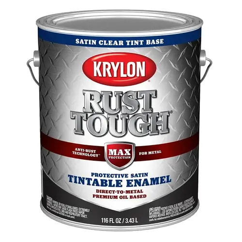 Rust Tough Oil-Based Satin Rust Control Enamel, Clear Base, 1 Gal.