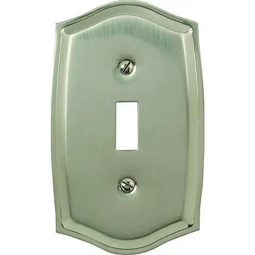 Amerelle 76TN Wallplate, 5-1/8 in L, 3 in W, 1 -Gang, Solid Brass, Polished Nickel
