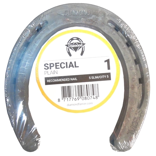 DIAMOND FARRIER CO DS1PR Special Plain Horseshoe, 1/4 in Thick, 1, Steel - pack of 15