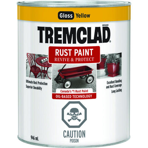 TREMCLAD Rust Paint, Gloss, Yellow, 946 mL, Can