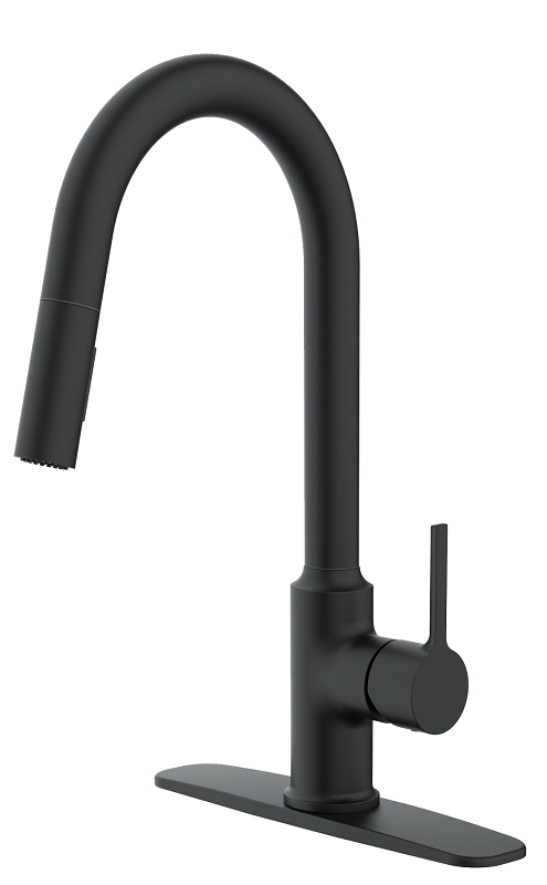 Boston Harbor 1851872 Contemporary Pull-Down Kitchen Faucet, 1.8 gpm, 1 -Faucet Handle, 1 or 3 Hole -Faucet Hole Matte Black