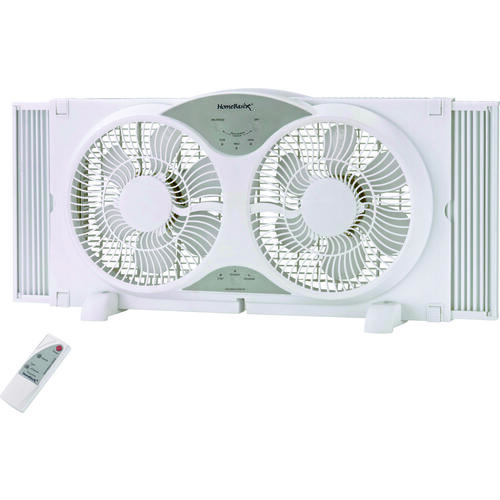 Reversible Window Fan, 120 V, 9 in Dia Blade, 12-Blade, 3-Speed, Touch Panel and Remote Control White