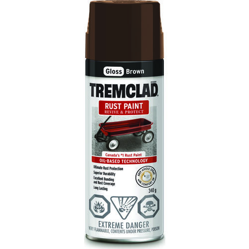 TREMCLAD Rust Spray Paint, Gloss, Brown, 340 g, Aerosol Can