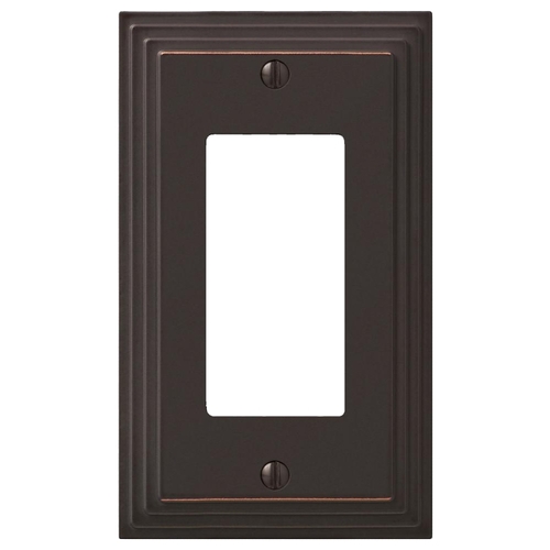 Wallplate, 4-15/16 in L, 2-15/16 in W, Aged Bronze