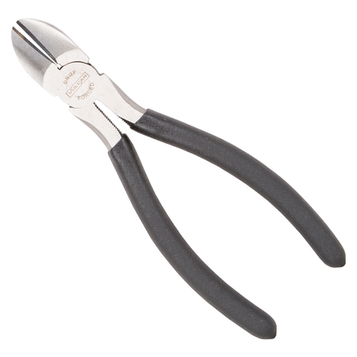 Diagonal Cutting Plier, 7 in OAL, 1 mm Cutting Capacity, 1 in Jaw Opening, Black Handle, Non-Slip Handle