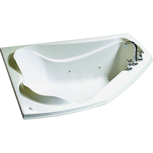Cocoon 6054 Series Bathtub, 38 to 76 gal Capacity, 59-3/4 in L, 53-7/8 in W, 21 in H, Acrylic, White