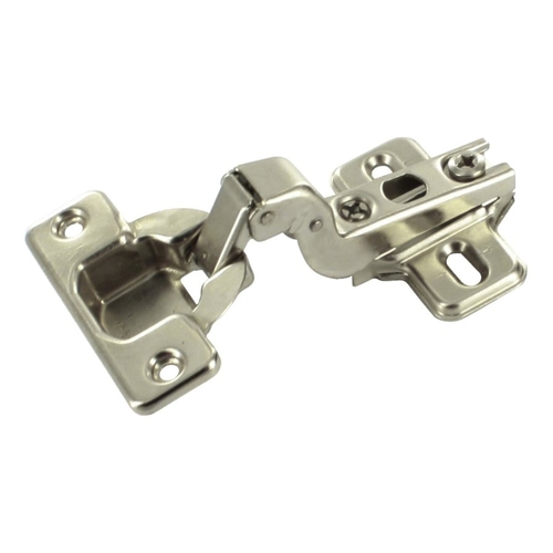 Cabinet Hinge, 100 deg Hinge Opening, Self-Closing Close, Brushed Nickel Silver Pair