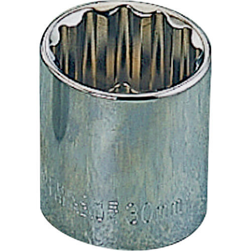 Drive Socket, 7/8 in Socket, 1/2 in Drive, 12-Point, Chrome Vanadium Steel, Chrome Silver