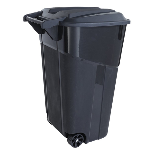 COLORmaxx Trash Can, 32 gal Capacity, Black