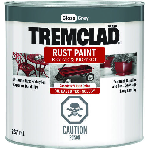 TREMCLAD Rust Paint, Gloss, Gray, 237 mL, Can