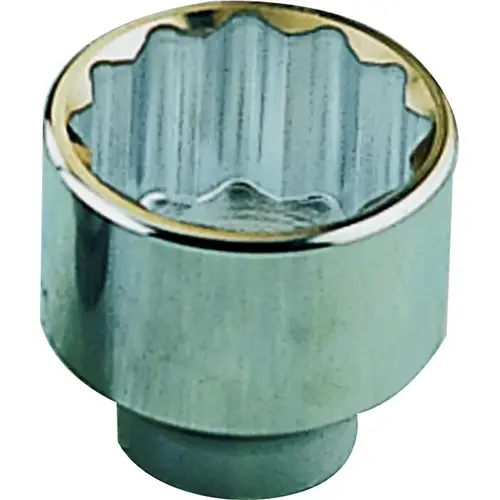 Drive Socket, 1-1/2 in Socket, 3/4 in Drive, 12-Point, Chrome Vanadium Steel, Chrome Silver