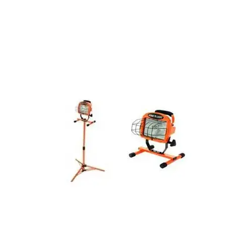 Southwire L10SLED Tripod Work Light, 120 VAC, 500 W, 1-Lamp, Halogen Lamp, 8000 Lumens Lumens, Orange