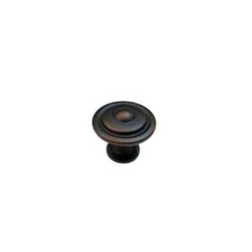 Cabinet Knob, 31/32 in Projection, Metal, Brushed Oil-Rubbed Bronze