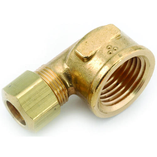 Tube Elbow, 1/2 in, 90 deg Angle, Brass, 200 psi Pressure