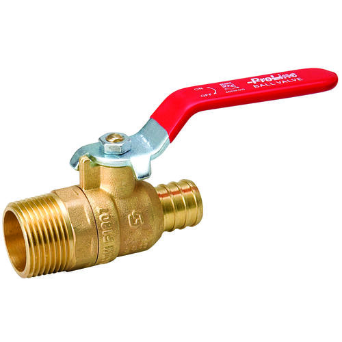 Ball Valve, 3/4 in Connection, MIP x PEX, 400/160 psi Pressure, Brass Body Chrome