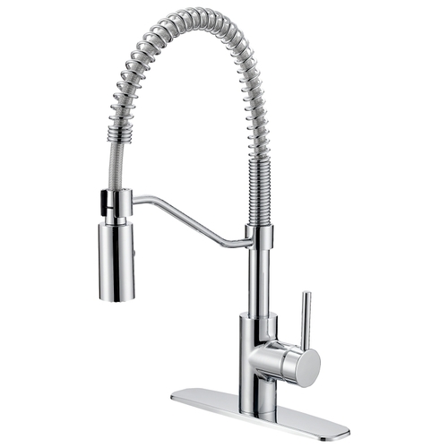 Spring Pull-Down Kitchen Faucet, 1.8 gpm, 1 -Faucet Handle, 1 or 3 Hole -Faucet Hole Chrome