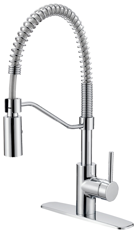 Boston Harbor FP4A0096CP Spring Pull-Down Kitchen Faucet, 1.8 gpm, 1 -Faucet Handle, 1 or 3 Hole -Faucet Hole Chrome