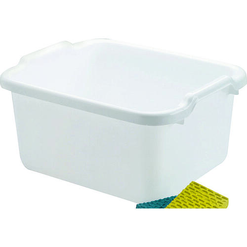 Rubbermaid FG2970ARWHT 2970ARWHT Dish Pan, 15.6 qt Volume, 7.8 in L, 15.23 in W, 12-15/32 in H, Plastic, White
