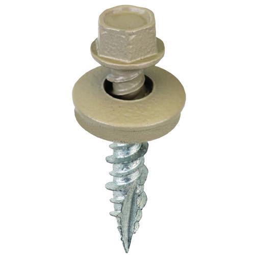 Acorn SW-MW1TP250 Screw, #9 Thread, High-Low, Twin Lead Thread, Hex Drive, Self-Tapping, Type 17 Point Taupe