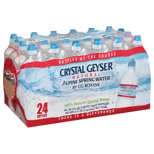 Crystal Geyser 24772-1-XCP24 Alpine Spring Water, 25.3 fl-oz Bottle - pack of 24