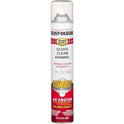 Protective Enamel with Turbo Spray System, Gloss, Clear, 24 oz, Aerosol Can