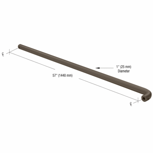 Champagne Astral Push Bar for 60" Door