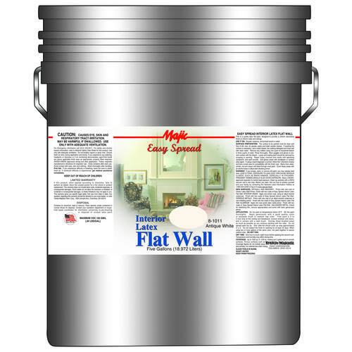 Interior Wall Paint, Flat, Antique White, 5 gal Pail