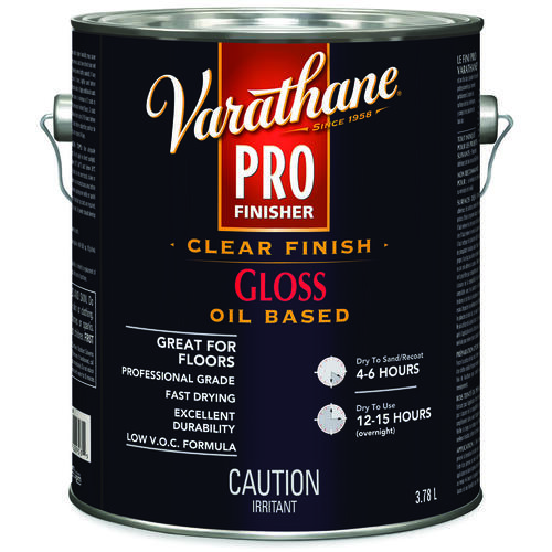 Varathane 271385 Wood Finish, Gloss, Liquid, Clear, 3.78 L