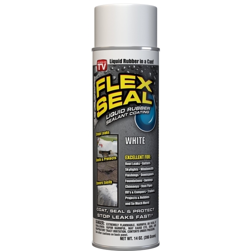 Flex Seal FSWHTC20 Rubberized Sealant Coating, White, 14 oz, Can