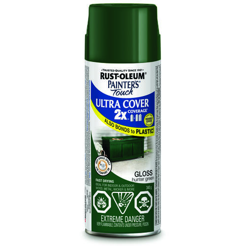 PAINTER'S Touch Spray Paint, Gloss, Hunter Green, 340 g, Aerosol Can