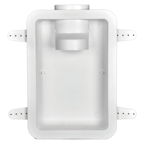 Dundas Jafine DRB4XZW Dryer Vent Box, 20-1/2 in L, 17-1/2 in H, 4.8 in Vent Hole, Polystyrene, White