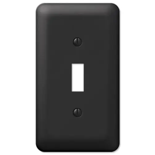 Devon Wallplate, 5 in L, 2-13/16 in W, 1 -Gang, Steel, Black