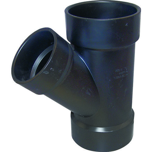 Reducing Pipe Wye, 3 x 3 x 1-1/2 in, Hub, ABS, Black