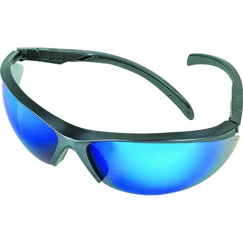 MSA 10083070 10083086 Essential Adjust Safety Glasses, Anti-Fog Lens, Metal Frame, Blue Gray Frame