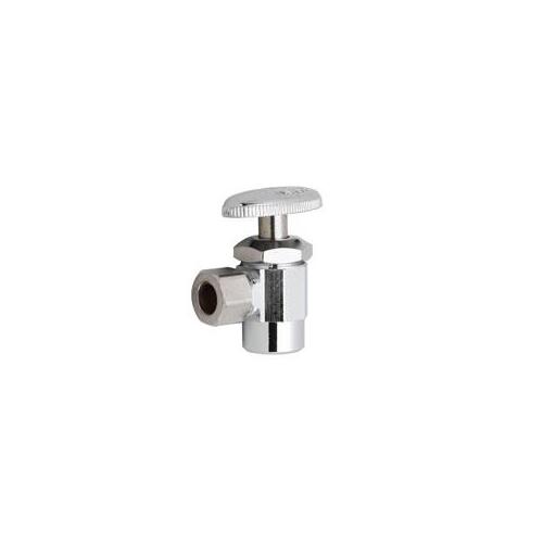 M-Line Series Angled Shut-Off Valve, 3/8 x 1/2 in Connection, Compression x Sweat, Brass Body Chrome