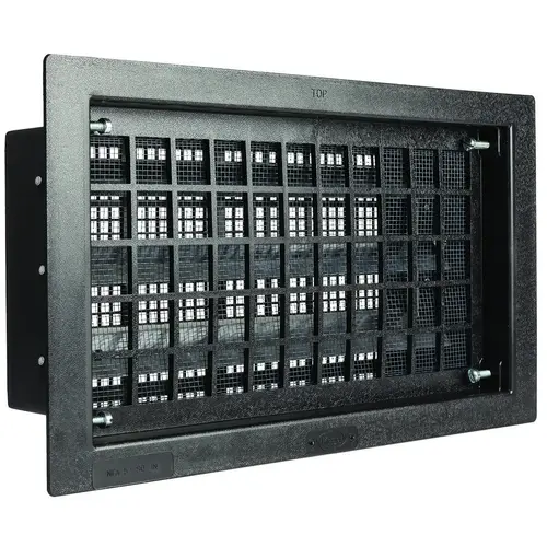 Master Flow FVRABL Automatic Foundation Vent, 16 in W, 8 in H, 57 sq-in Net Free Ventilating Area, Polyethylene Black