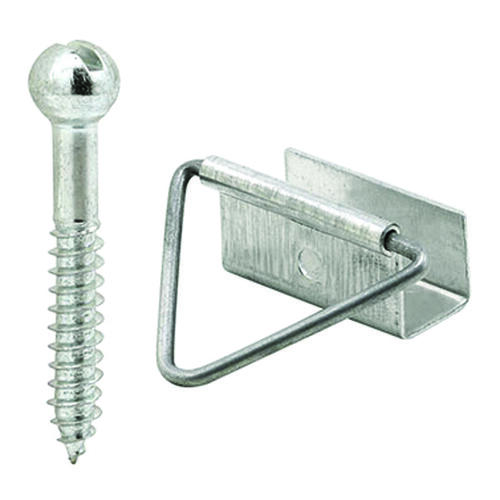 Bottom Latch, Aluminum, Mill, Silver, For: 7/16 in Screen Frame