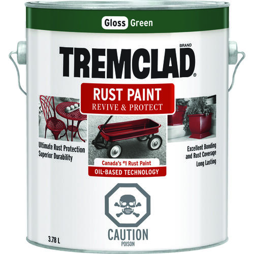 TREMCLAD Rust Paint, Gloss, Green, 3.78 L, Can - pack of 2