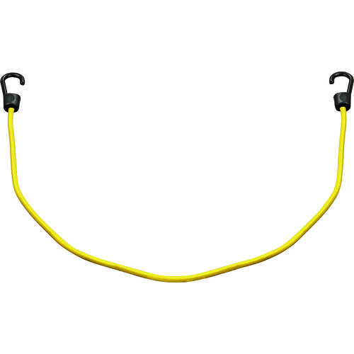 Stretch Cord, 8 mm Dia, 40 in L, Polypropylene, Yellow, Hook End - pack of 12