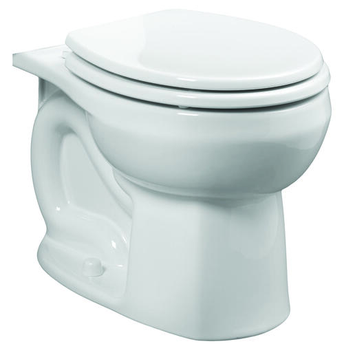 Toilet Bowl, Round, 6 lpf Flush, 12 in Rough-In, Vitreous China, White, 15 in H Rim