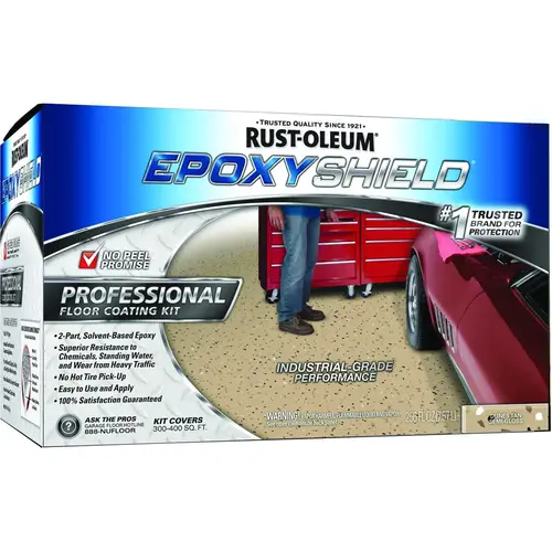 EPOXYSHIELD Floor Coating Kit, Semi-Gloss, Dunes Tan, Liquid