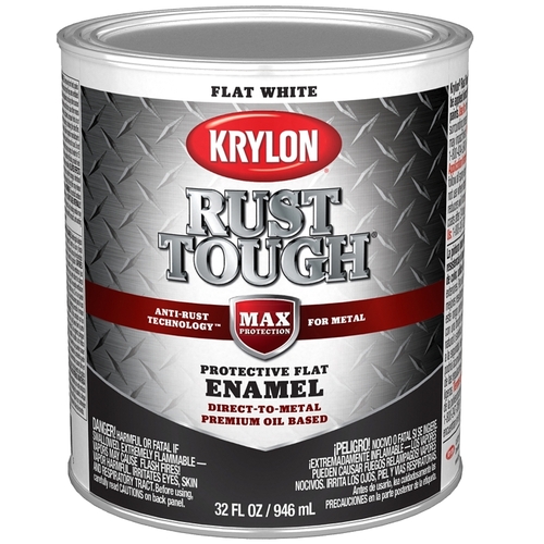 Rust Tough Enamel, Flat, White, 1 qt