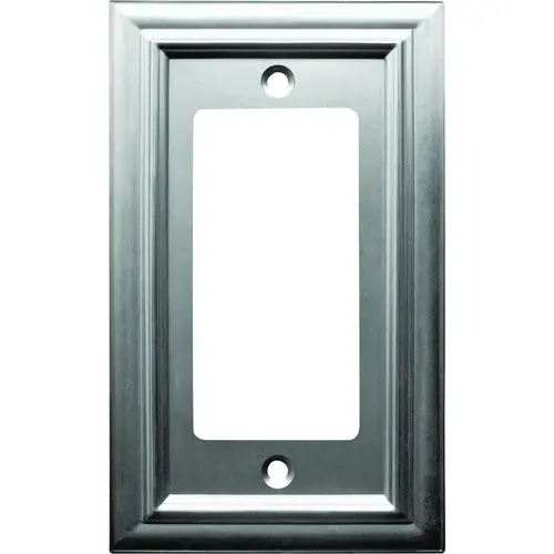 Amerelle 94RN Wallplate, 4-15/16 in L, 2-15/16 in W, 1 -Gang, Cast Metal, Satin Nickel