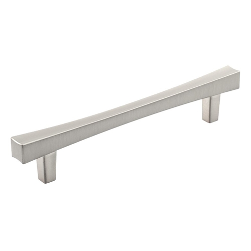 Drawer Pull, 6-5/8 in L Handle, 1-1/4 in Projection, Metal, Brushed Nickel